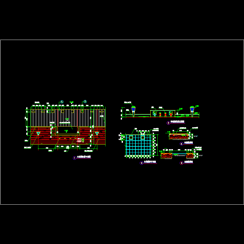 木栈道组景施工CAD详图纸 - 1