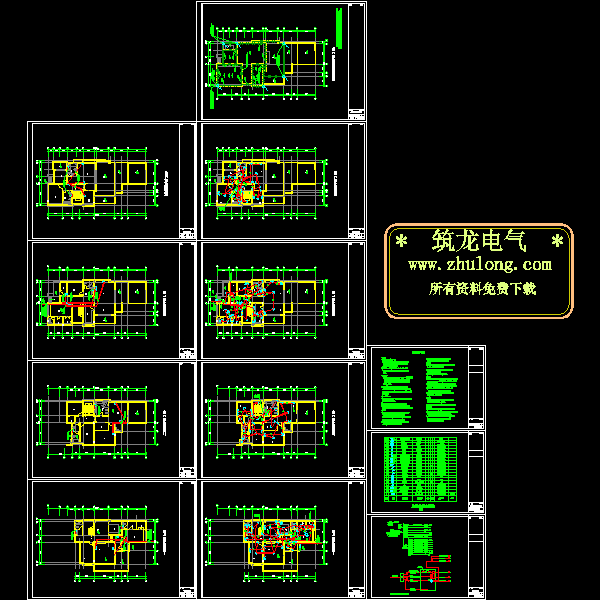 4层双拼叠加别墅电气CAD施工图纸(供配电设计) - 1