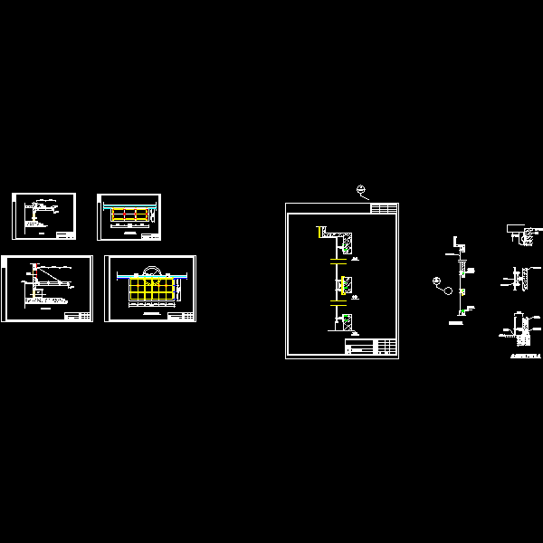 玻璃雨蓬节点构造详图（5页CAD图纸） - 1