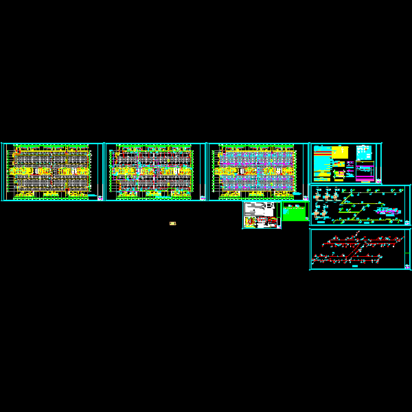 住宅楼一类停车库给排水CAD施工方案图纸 - 1