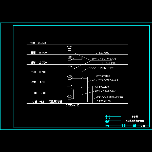 d-11照明电缆走向示意图.dwg