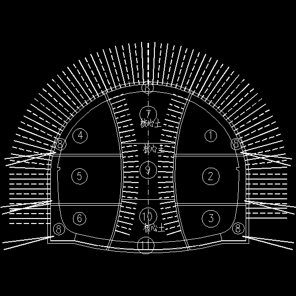 车站隧道开挖步序图.dwg