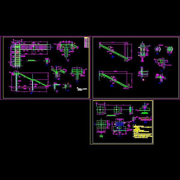 钢结构行人天桥结构节点构造详细设计CAD图纸(平面布置图) - 1