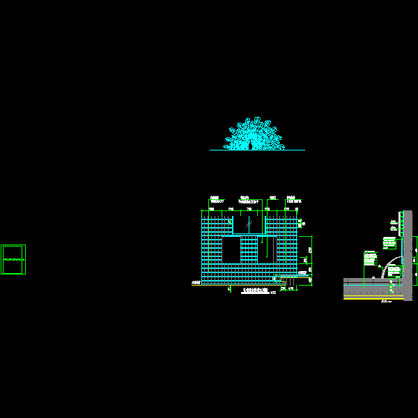 小区孔雀景墙施工详细设计CAD图纸 - 1