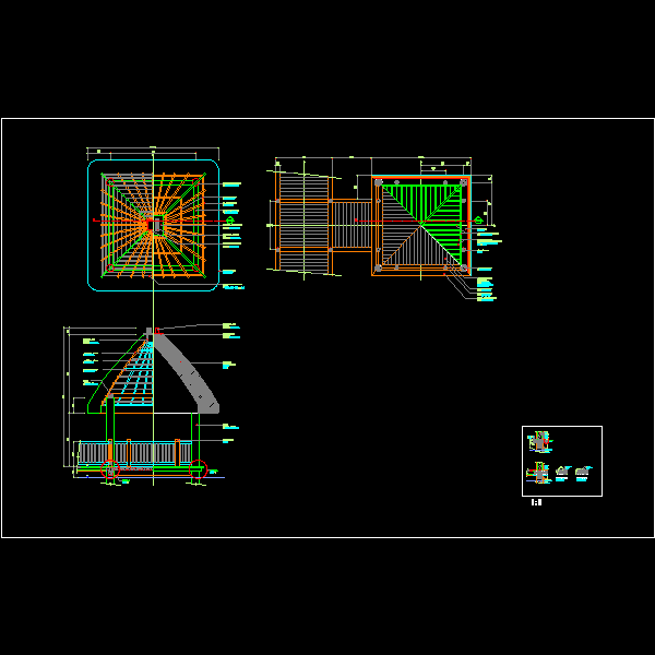 特色方形凉亭细节施工详细设计CAD图纸(制图规范) - 1