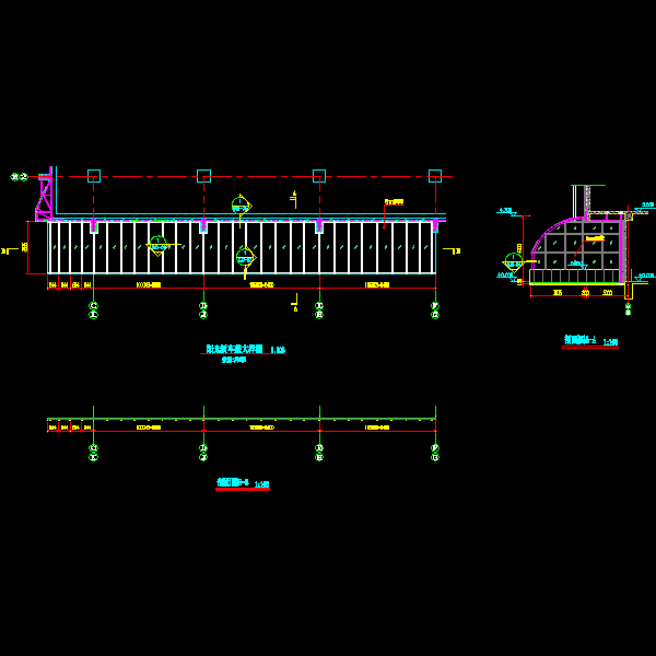 阳光板车棚构造详细设计CAD图纸 - 1
