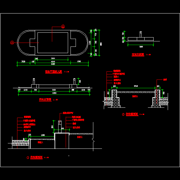 景观花坛做法大样CAD图纸 - 1