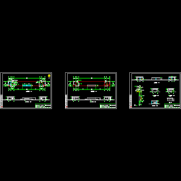 小学校大门及门卫室设计CAD图纸 - 1