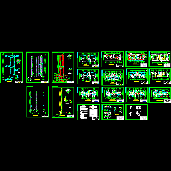 20层商住楼给排水CAD图纸(自动喷淋系统图) - 1