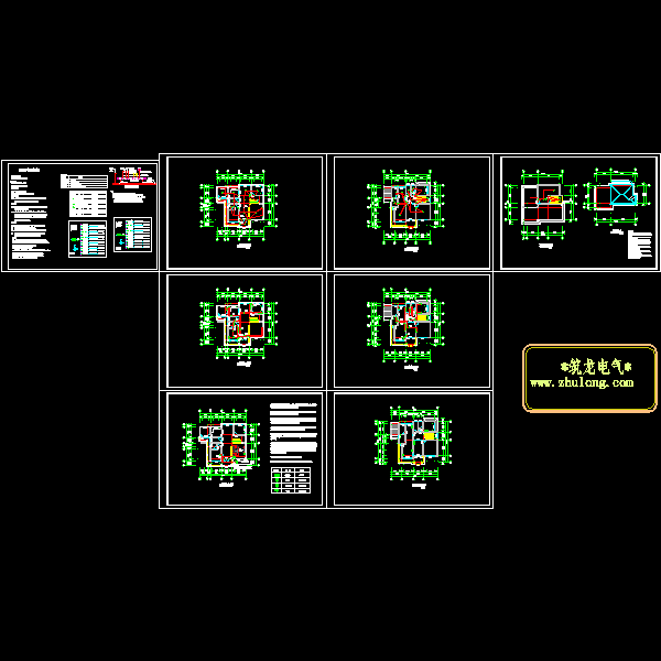 两层小别墅电气CAD施工图纸(防雷接地系统)() - 1