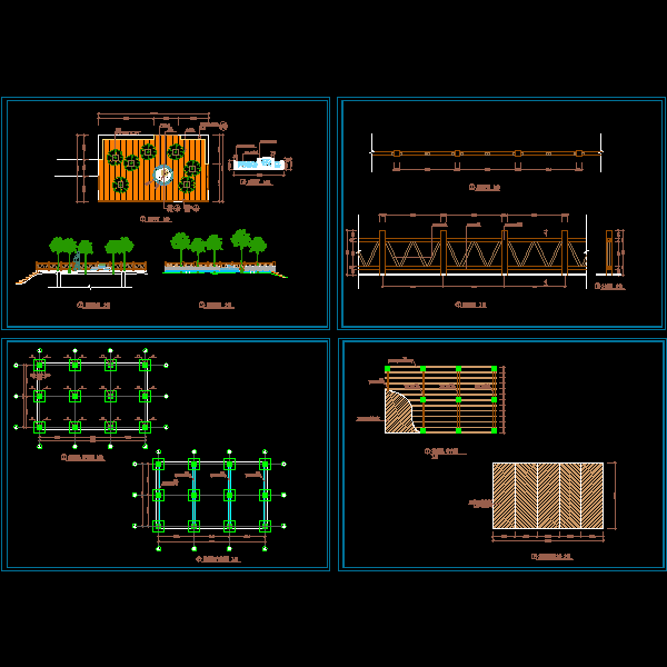 公园观景平台大样CAD图纸 - 1
