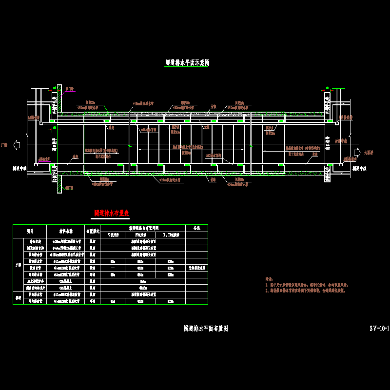 复合式衬砌隧道隧道排水平面布置节点CAD详图纸设计 - 1