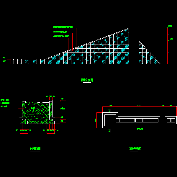 15种花池施工CAD大样图纸 - 1