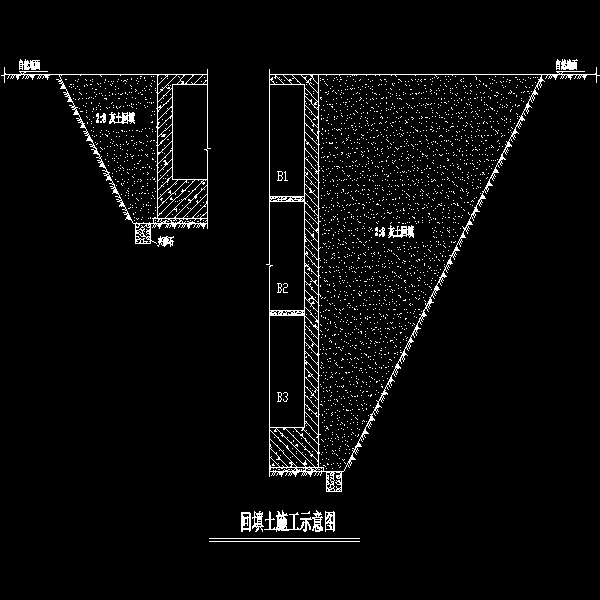 回填土施工示意CAD图纸 - 1