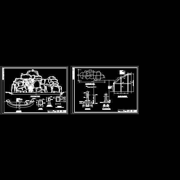 塑石瀑布假山施工详细设计CAD图纸(平面图) - 1