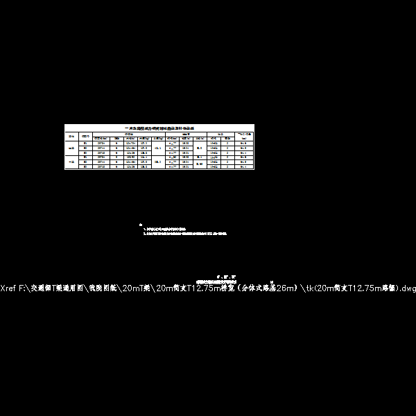 p10 t梁预应力钢束材料数量及引伸量表.dwg