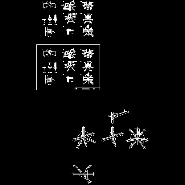 三支点式天窗架节点构造详细设计CAD图纸 - 1