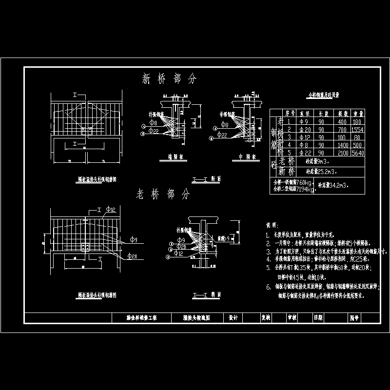 桥梁干接头换湿接头节点构造CAD详图纸 - 1