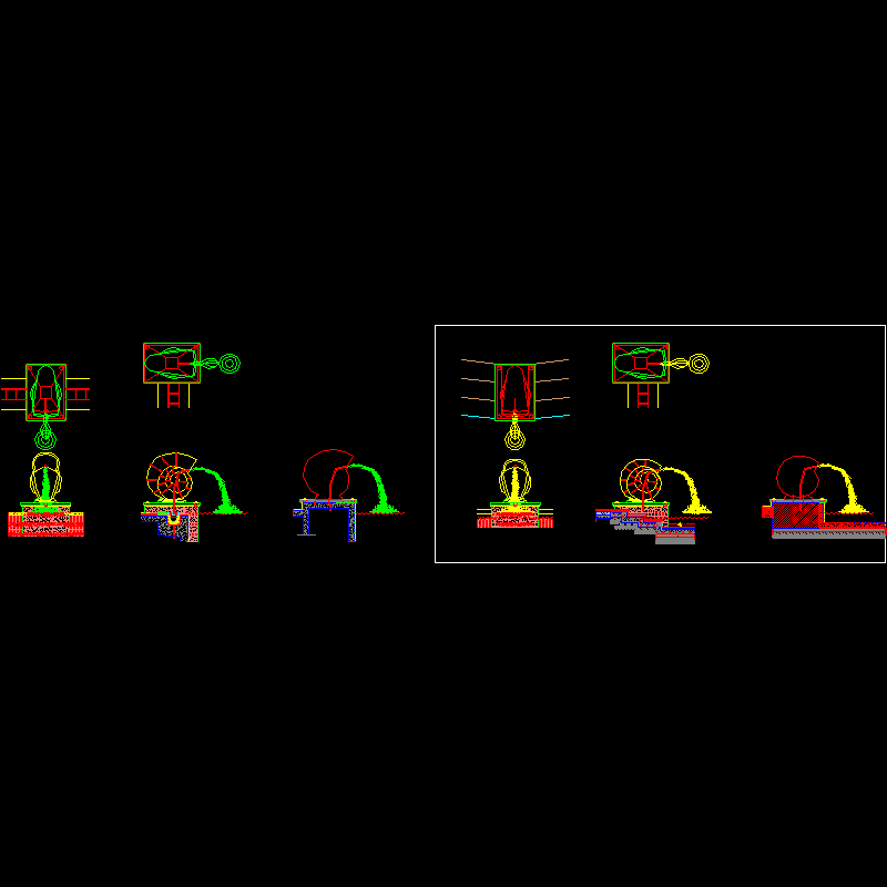 特色喷泉雕塑设计CAD施工图纸 - 1