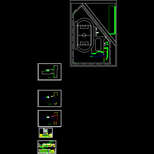中小学方案设计CAD图纸(总平面) - 1