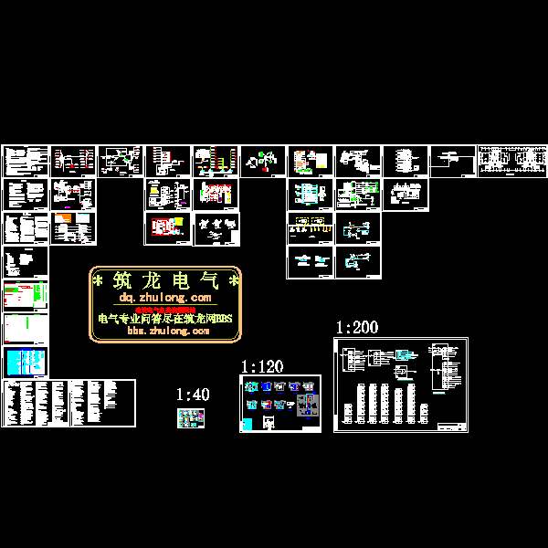 弱电系统图设计模板（35页CAD图纸） - 1