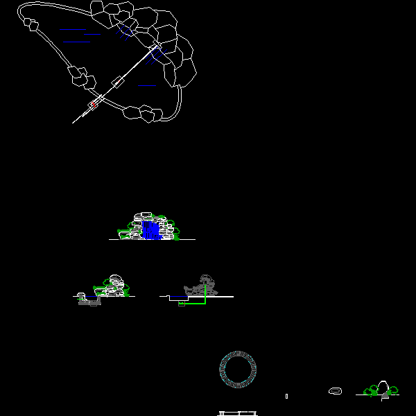 假山水池施工CAD详图纸 - 1