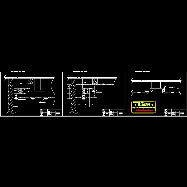 风机盘管及天花机安装示意CAD图纸 - 1