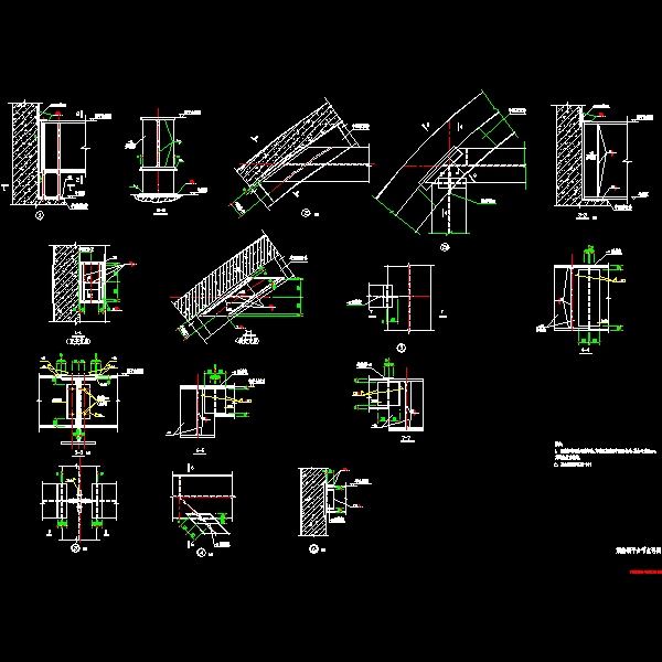钢烟囱钢平台节点详细设计CAD图纸 - 1