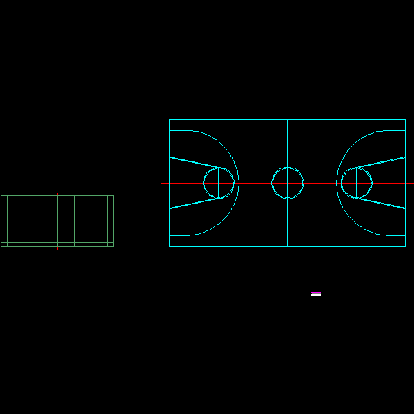 羽毛球场和篮球场设计CAD施工图纸 - 1