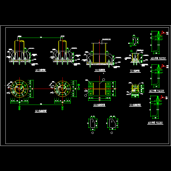 钢框架柱脚节点构造详细设计CAD图纸 - 1