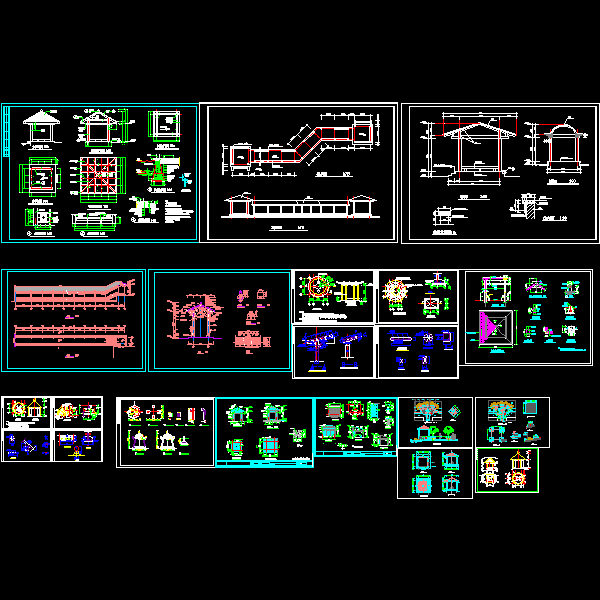 园林设计常用景观亭CAD资料 - 1