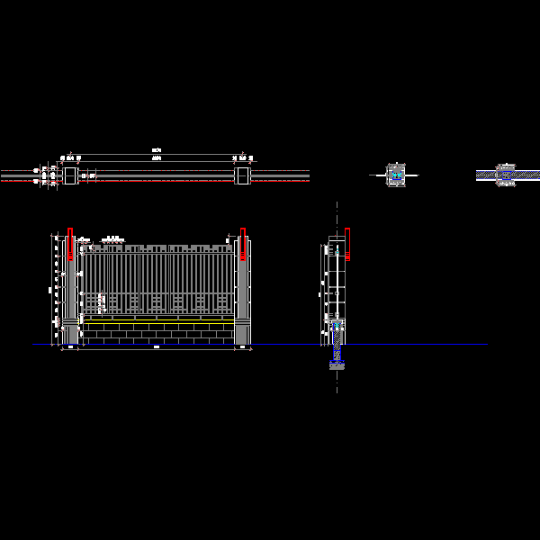 特色围墙设计CAD详图纸——泛亚景观 - 1