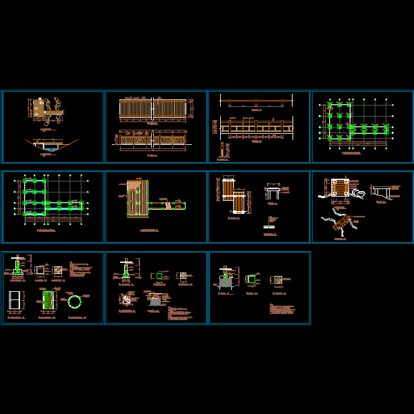 栈桥和观景平台CAD详图纸 - 1