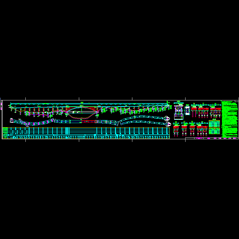 杭新景高速公路拱肋式大桥初设桥型布置节点CAD详图纸设计 - 1