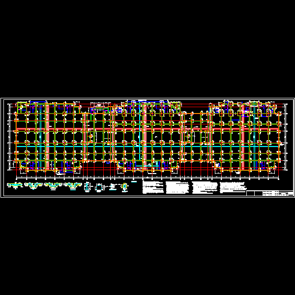 超长地下室结构CAD施工图纸（无缝施工） - 2