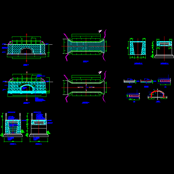 景观小桥施工详细设计CAD图纸(结构平面图) - 1