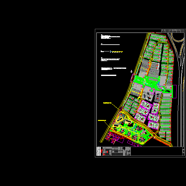 高档别墅区总平面CAD施工图纸 - 1