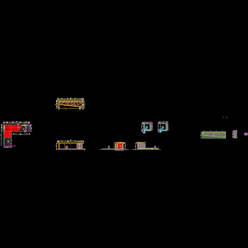 园林景观节点CAD详图纸-单臂廊架CAD详图纸设计 - 1