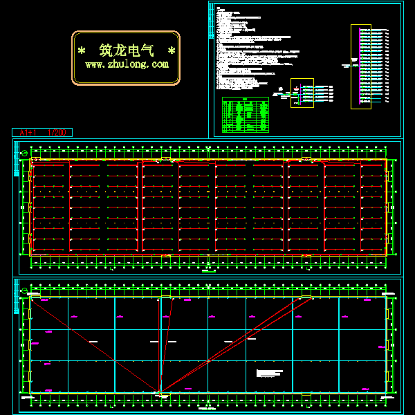 钢结构车间强电CAD施工图纸 - 1