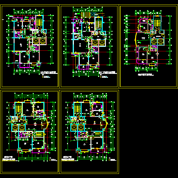 高层住宅楼户型设计图纸(CAD平面图) - 1