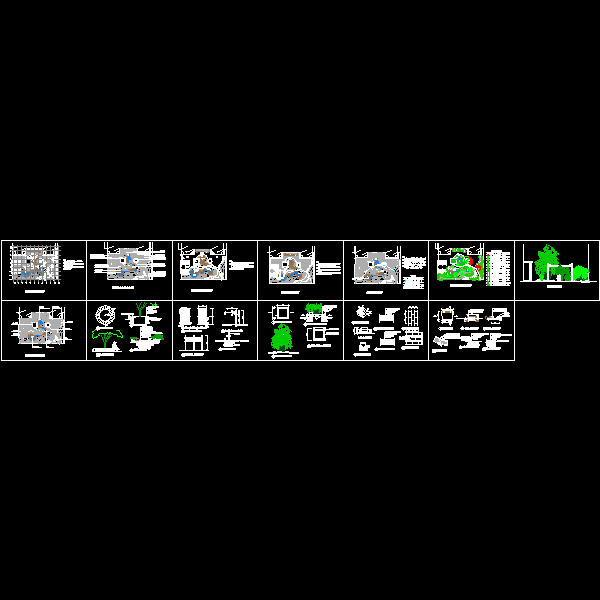 别墅庭院景观设计CAD施工方案图纸 - 1