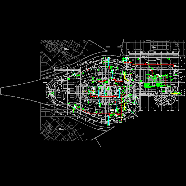 超高层商务办公楼给排水CAD施工方案图纸(自动喷水灭火系统) - 2