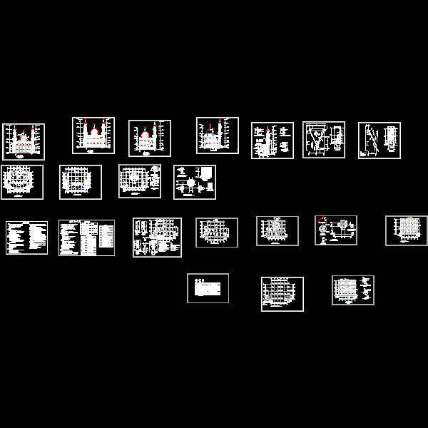 两层框架结构清真寺结构CAD施工图纸（建筑图纸） - 1
