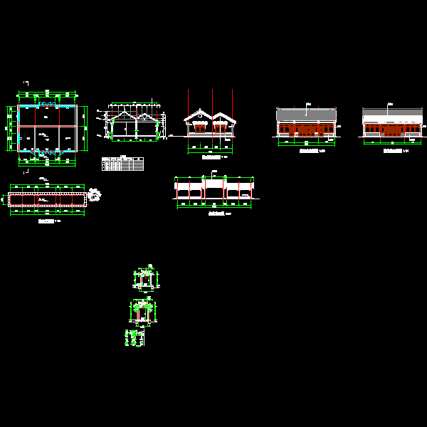 某公园船站连廊建筑图.dwg