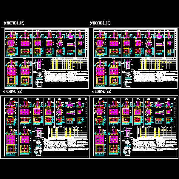 桩承台表节点构造详细设计CAD图纸 - 1