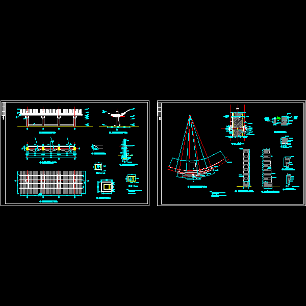 景观构架施工CAD详图纸 - 1