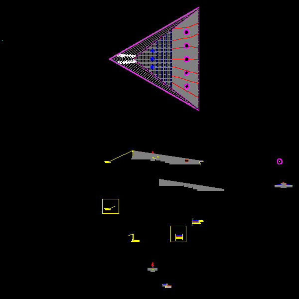 三角形跌水池CAD施工图纸 - 1