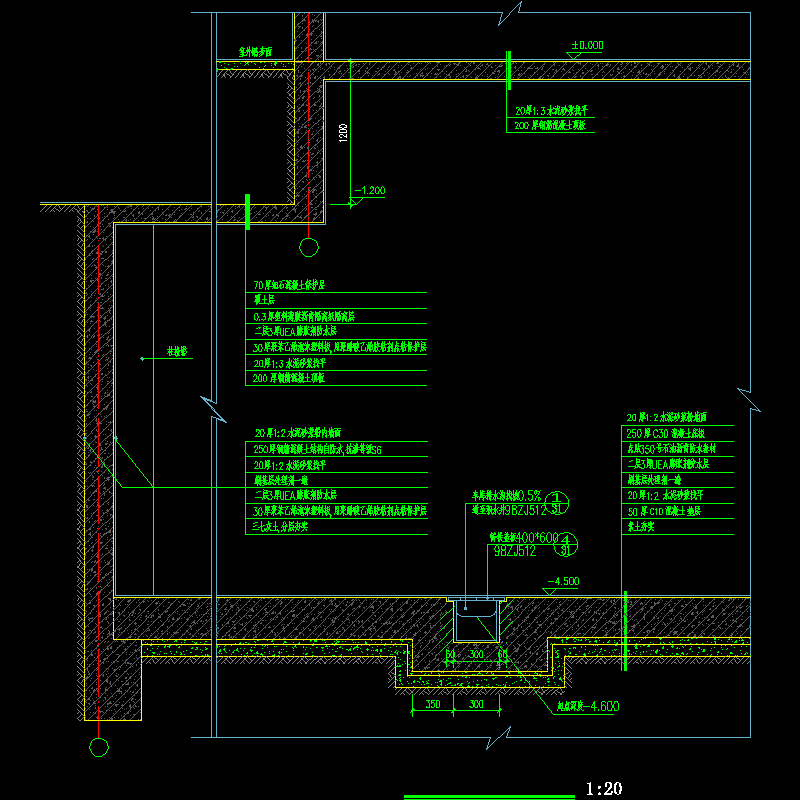 地下室防水节点CAD详图纸 - 1