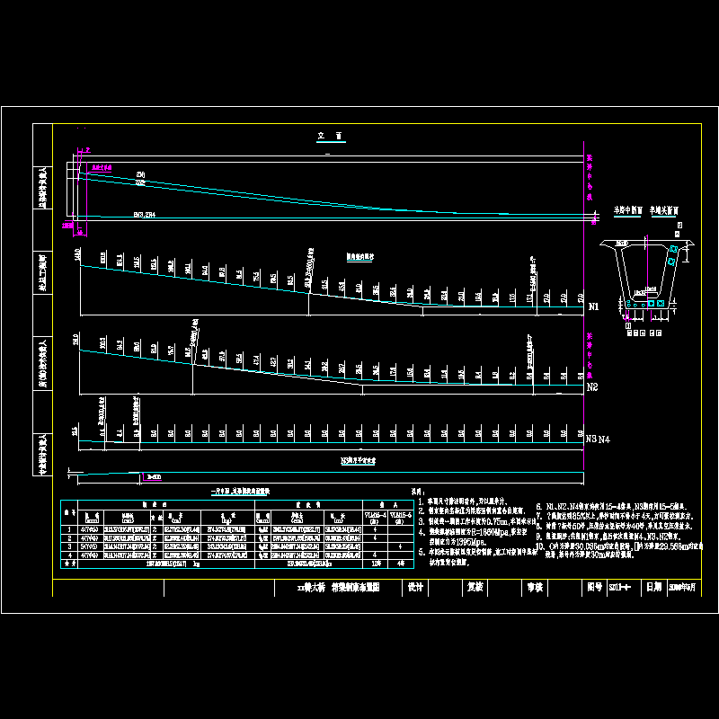 m连续刚构箱梁钢束布置节点CAD详图纸设计 - 1
