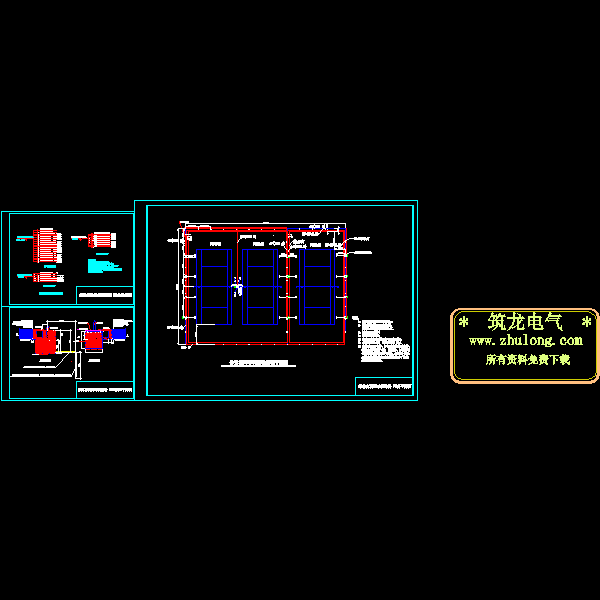 室外网球场强电CAD施工图纸 - 1